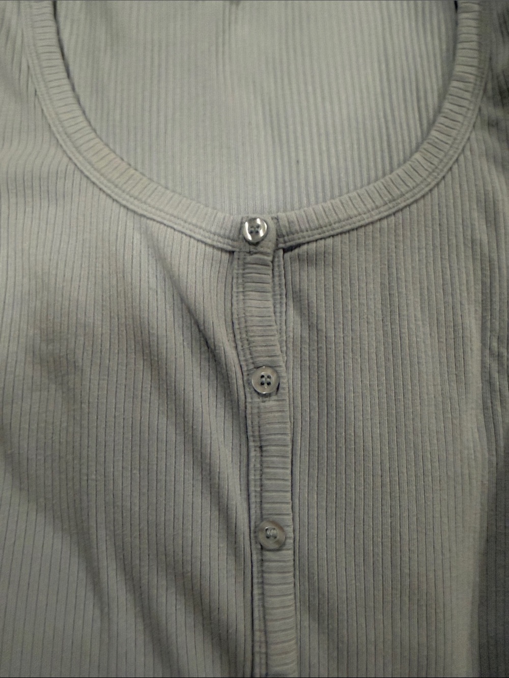 bp Light Blue Ribbed Button-Down Crop Top - Picture 3 of 4